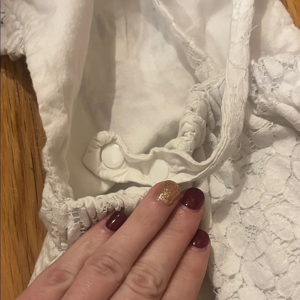 White Lace Pumpkin Embroidered Kids One Piece - Picture 5 of 6